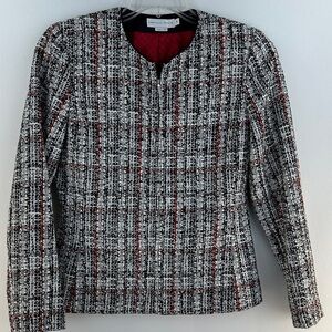 Garfield & Marks USA Tweed Front Zipper Blazer